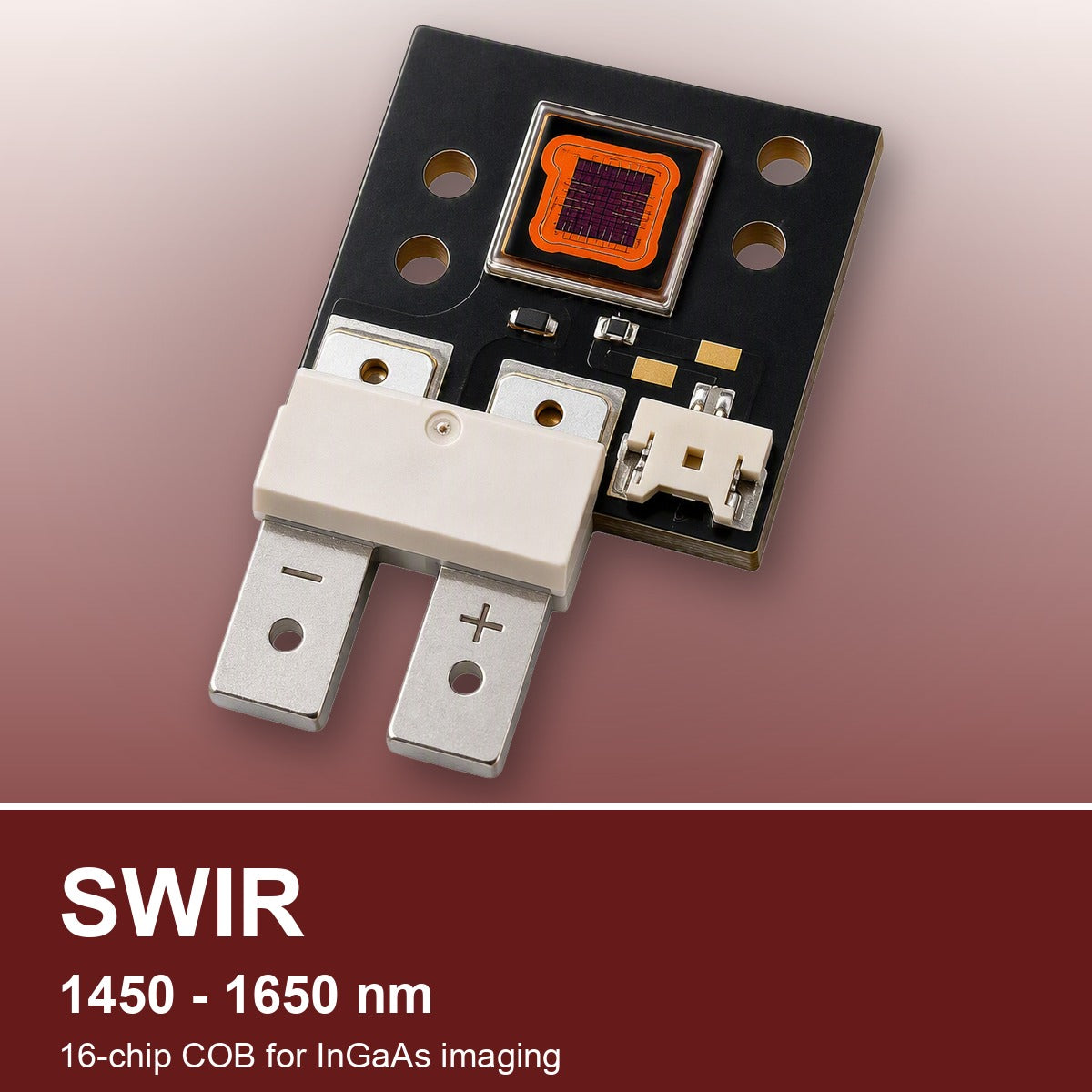 REVOX SWIR COB LED emitters, 1450 to 1650 nm, for InGaAs imaging